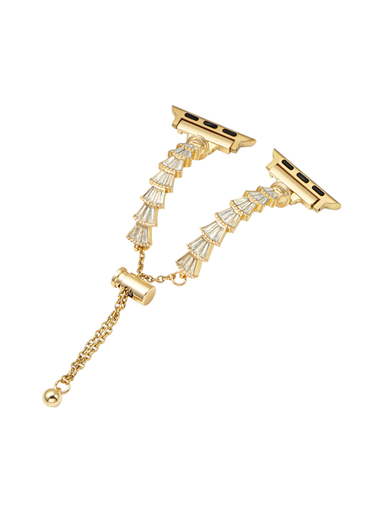 Full Diamond Scallop Bracelet Stainless Steel Band