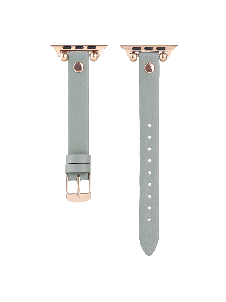 Slim Round Studs Leather Band for Apple Watch