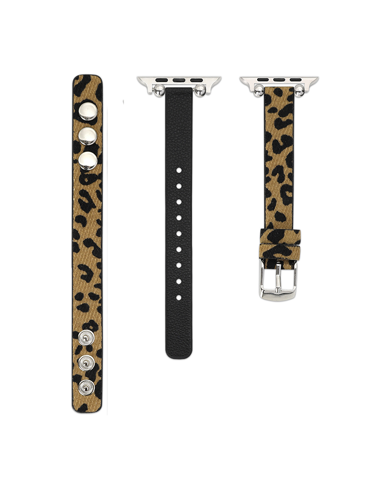 Animal-patterned Leather Band with Wristband for Apple Watch