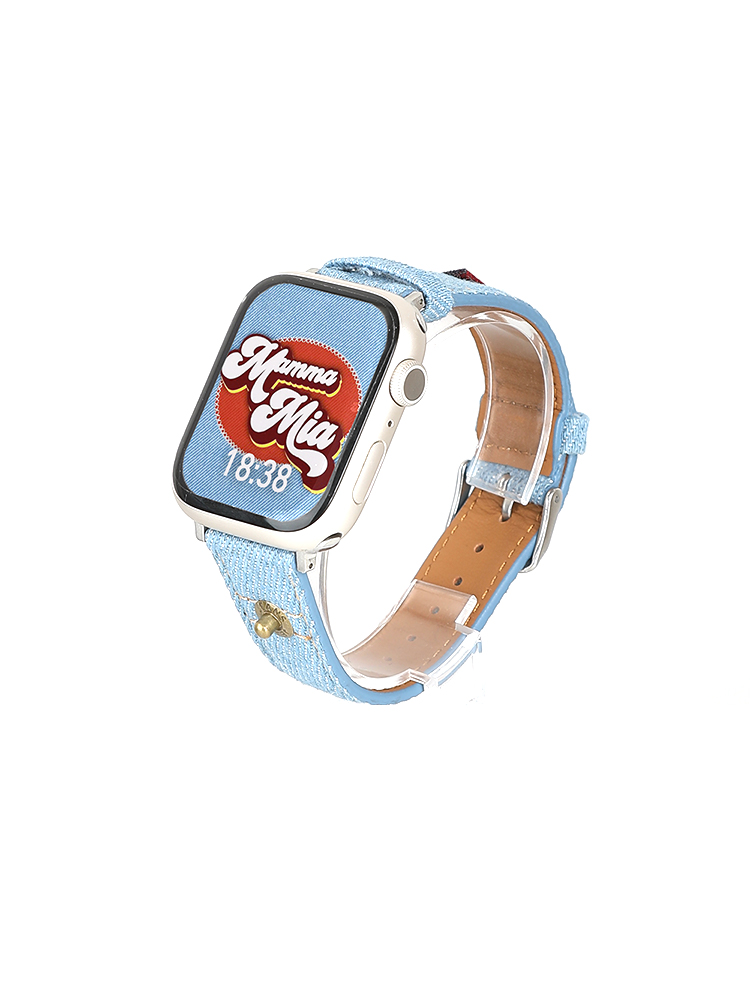 Vintage Denim Leather Apple Watch Band - Tatanband