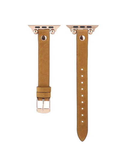 Slim Round Studs Leather Band for Apple Watch