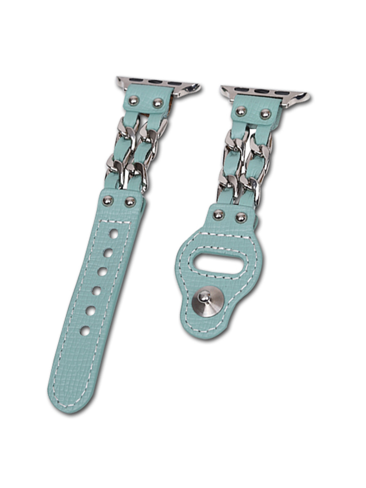 Studded Double Chain Leather Band