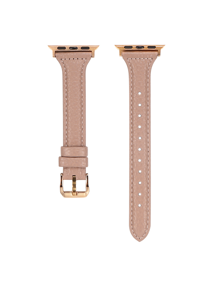 Curved and Slim Lychee Leather Band