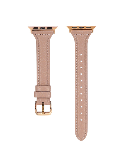 Curved and Slim Lychee Leather Band