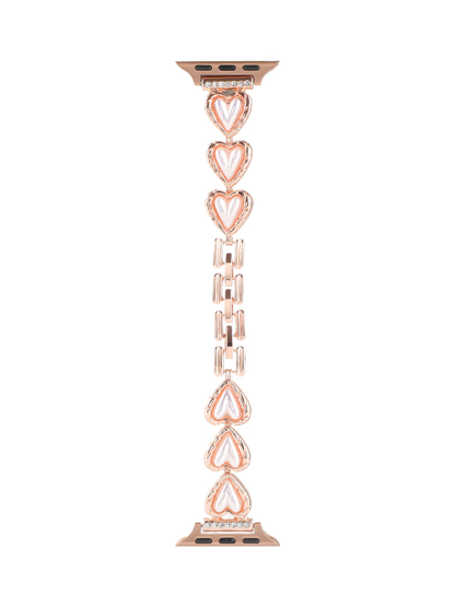 Love Heart Pearl Chain Stainless Steel Band