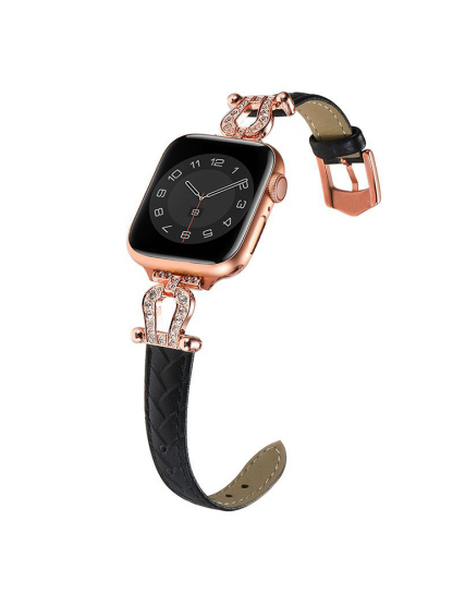 Horseshoe Connector Braided Emboss Leather Band