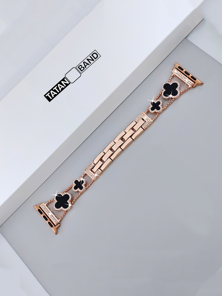 Four-leaf Clover Fritillaria Rhinestone Inlaid Band for Apple Watch