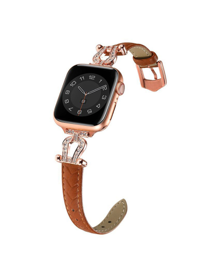 Horseshoe Connector Braided Emboss Leather Band