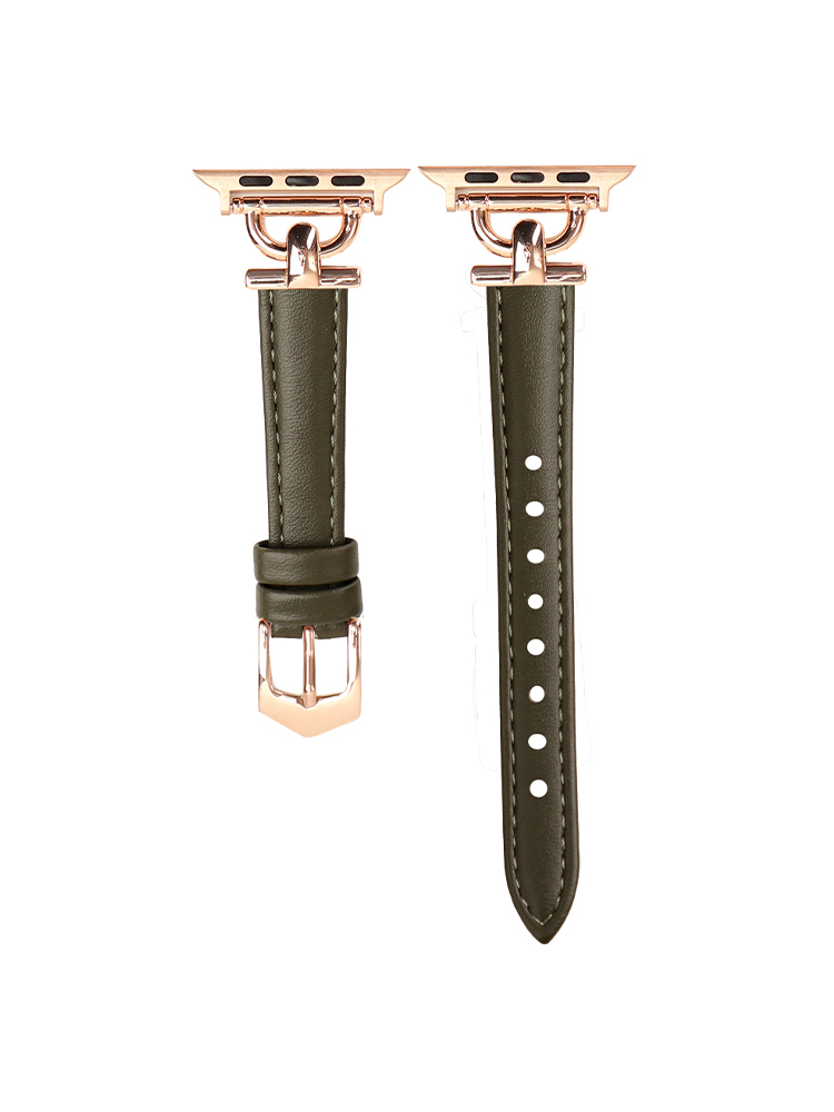 D Shape Buckle Fine Leather Band for Apple Watch