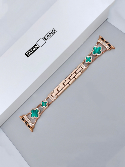 Four-leaf Clover Fritillaria Rhinestone Inlaid Band for Apple Watch