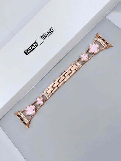 Four-leaf Clover Fritillaria Rhinestone Inlaid Band for Apple Watch