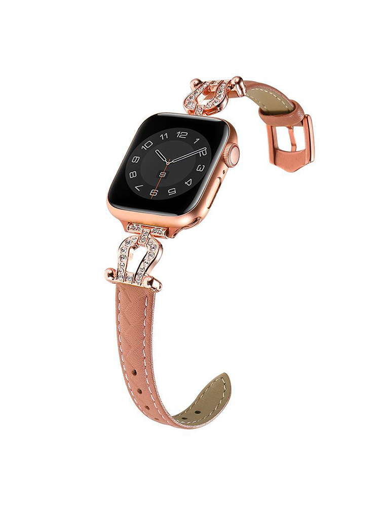 Horseshoe Connector Braided Emboss Leather Band