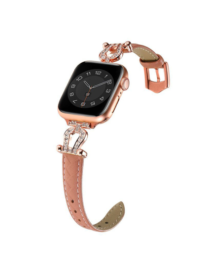 Horseshoe Connector Braided Emboss Leather Band