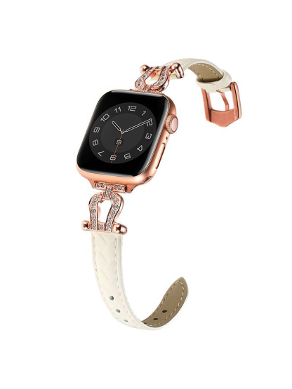 Horseshoe Connector Braided Emboss Leather Band