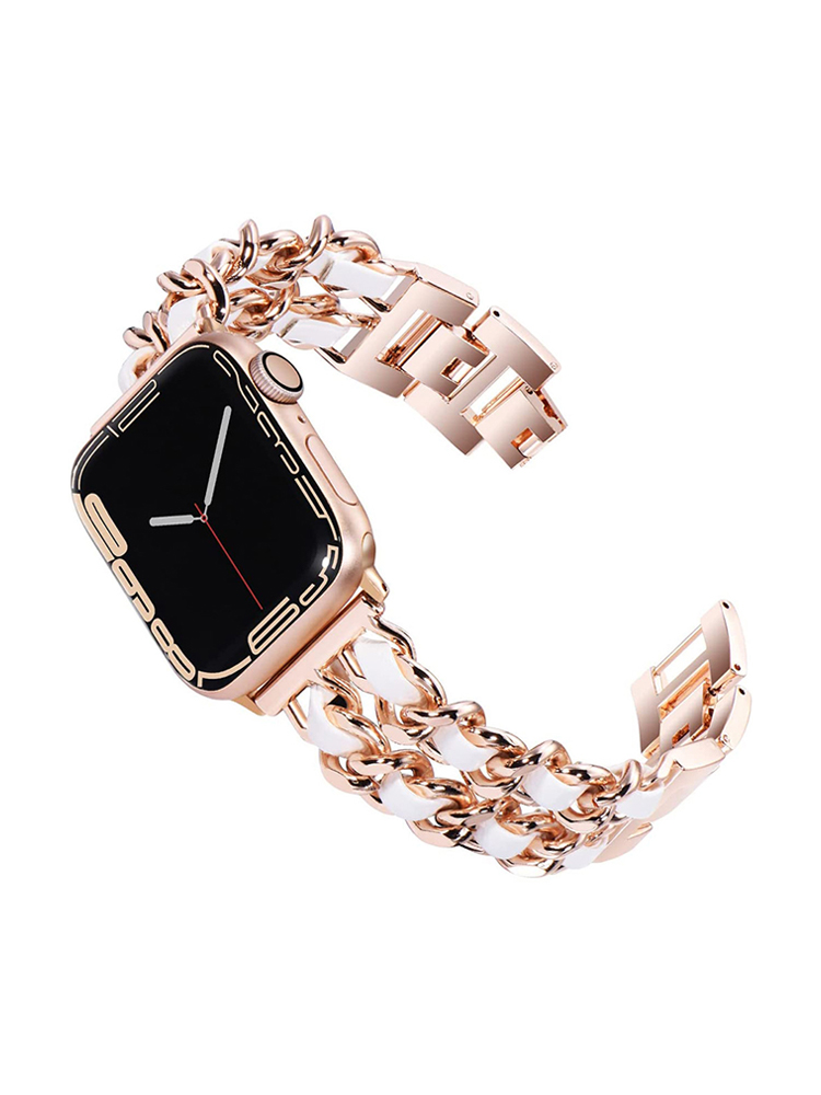 Double Row Leather with Stainless Steel Band for Apple Watch
