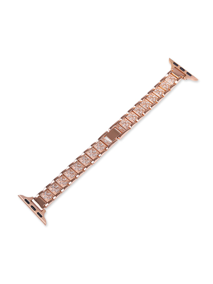Rhinestone-Set Slim Stainless Steel Bracelet