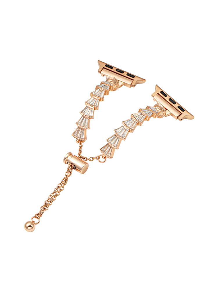 Full Diamond Scallop Bracelet Stainless Steel Band