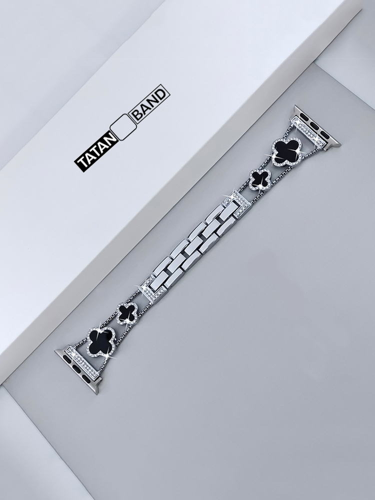 Four-leaf Clover Fritillaria Rhinestone Inlaid Band for Apple Watch