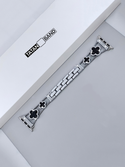 Four-leaf Clover Fritillaria Rhinestone Inlaid Band for Apple Watch