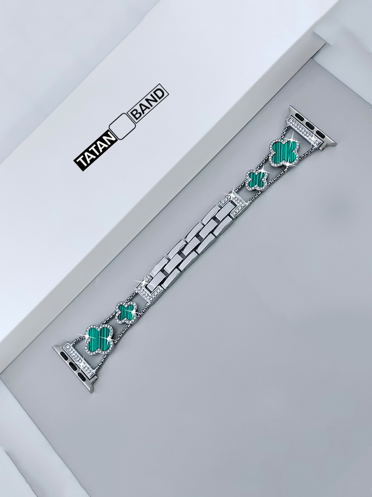 Four-leaf Clover Fritillaria Rhinestone Inlaid Band for Apple Watch