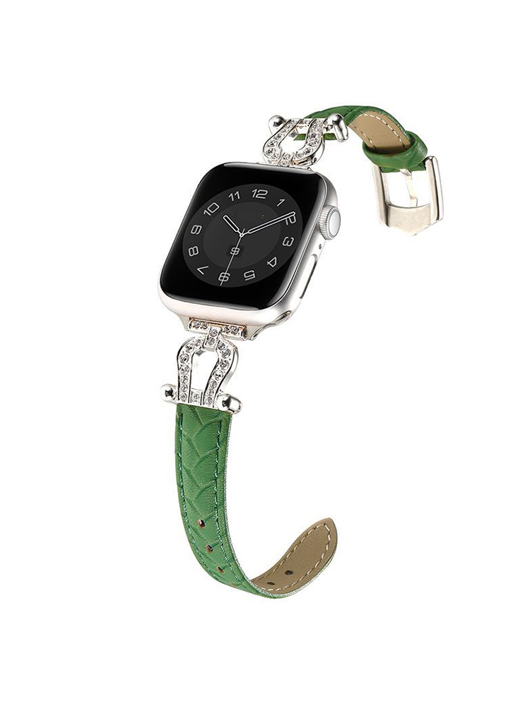 Horseshoe Connector Braided Emboss Leather Band