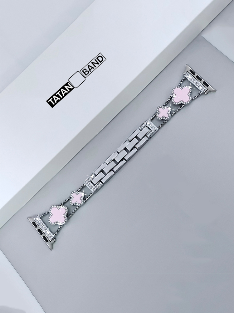 Four-leaf Clover Fritillaria Rhinestone Inlaid Band for Apple Watch