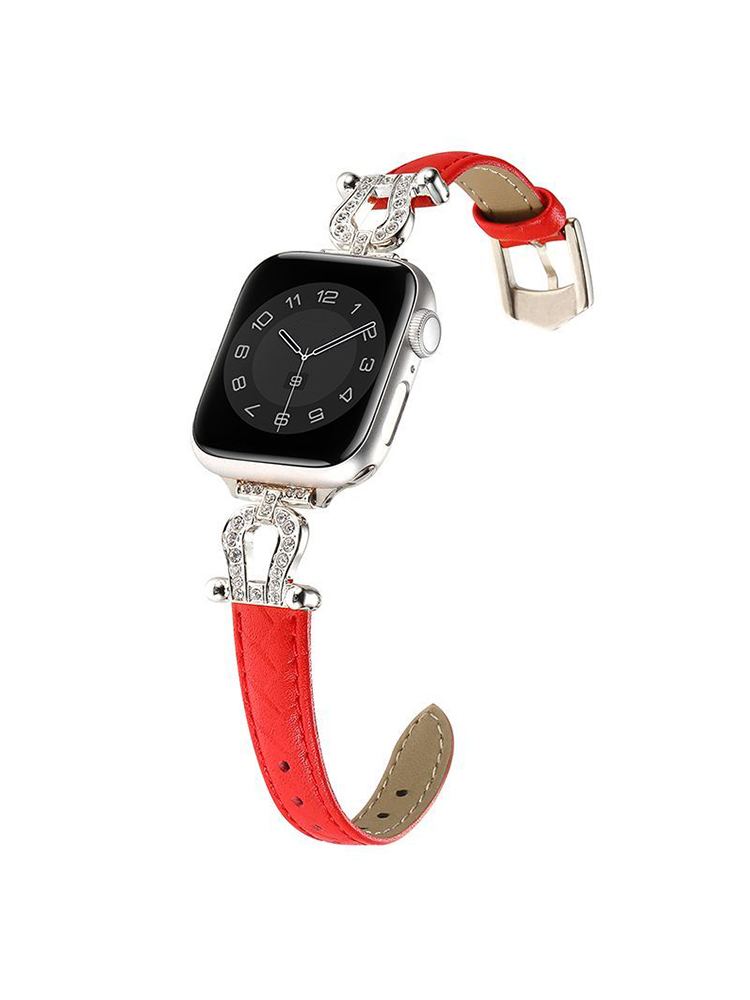 Horseshoe Connector Braided Emboss Leather Apple Watch Band