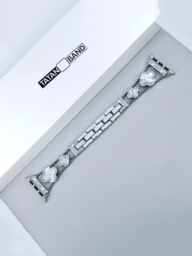 Four-leaf Clover Fritillaria Rhinestone Inlaid Band for Apple Watch