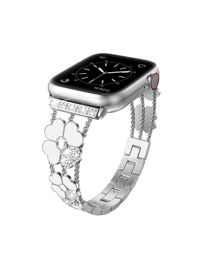 Mother-of-pearl and Rhinestone Inlay Four-leaf Clover Band for Apple Watch