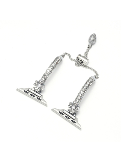 Four-leaf Clover Full Diamond Bracelet Stainless Steel Band