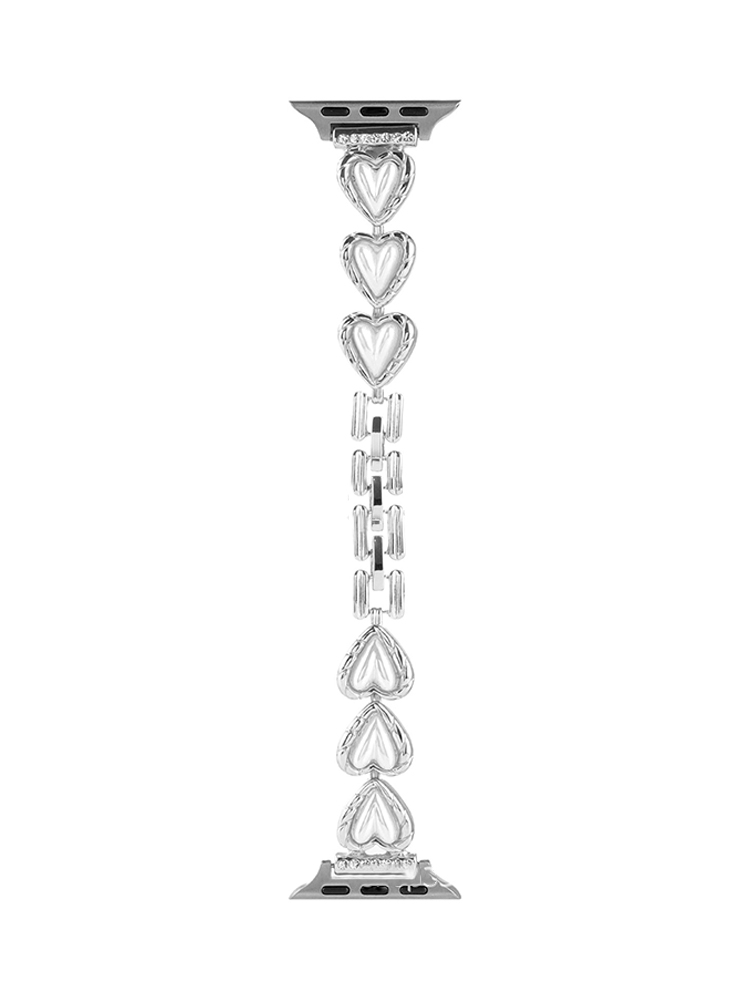 Love Heart Pearl Chain Stainless Steel Band