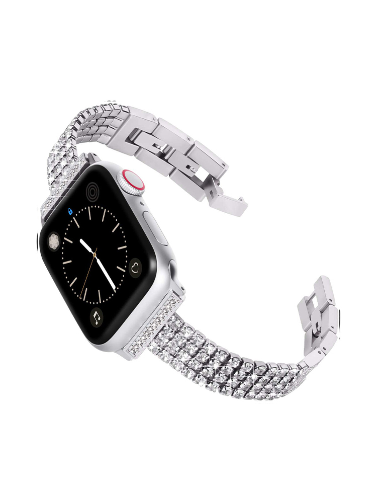 Four-row Chain Rhinestone Inlay Band for Apple Watch