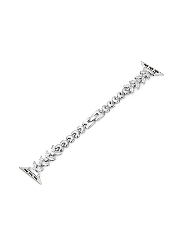 Fishtail Rhinestone Inlay Stainless Steel Band