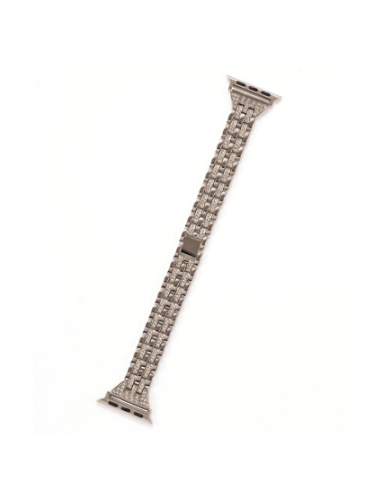 Double Row Rhinestone 5-link Stainless Steel Band