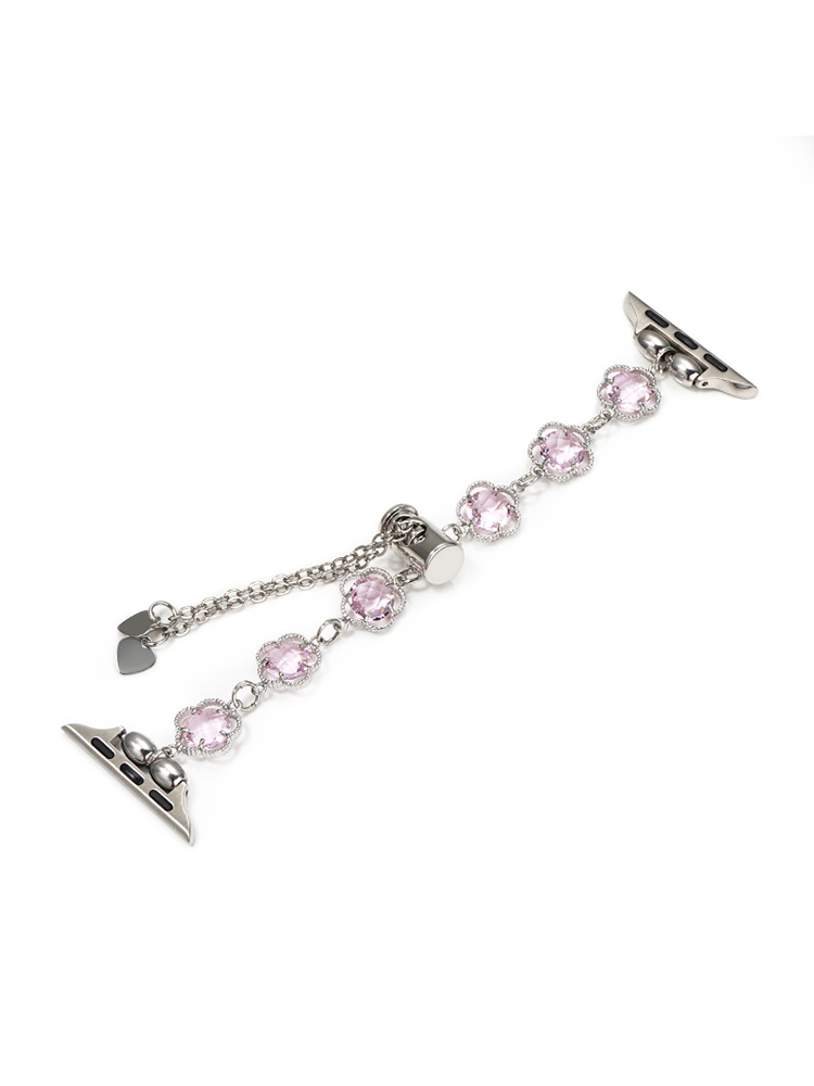 Five Petal Flower Nature Stone Stainless Steel Band