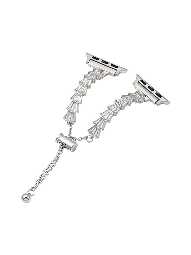 Full Diamond Scallop Bracelet Stainless Steel Band