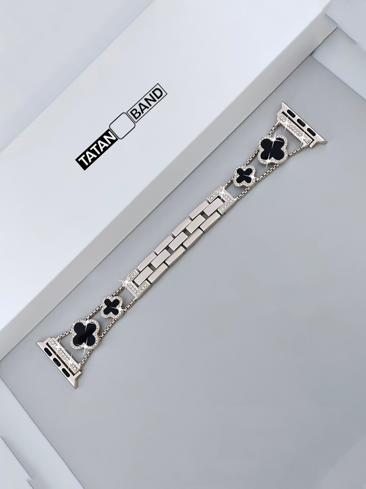 Four-leaf Clover Fritillaria Rhinestone Inlaid Band for Apple Watch