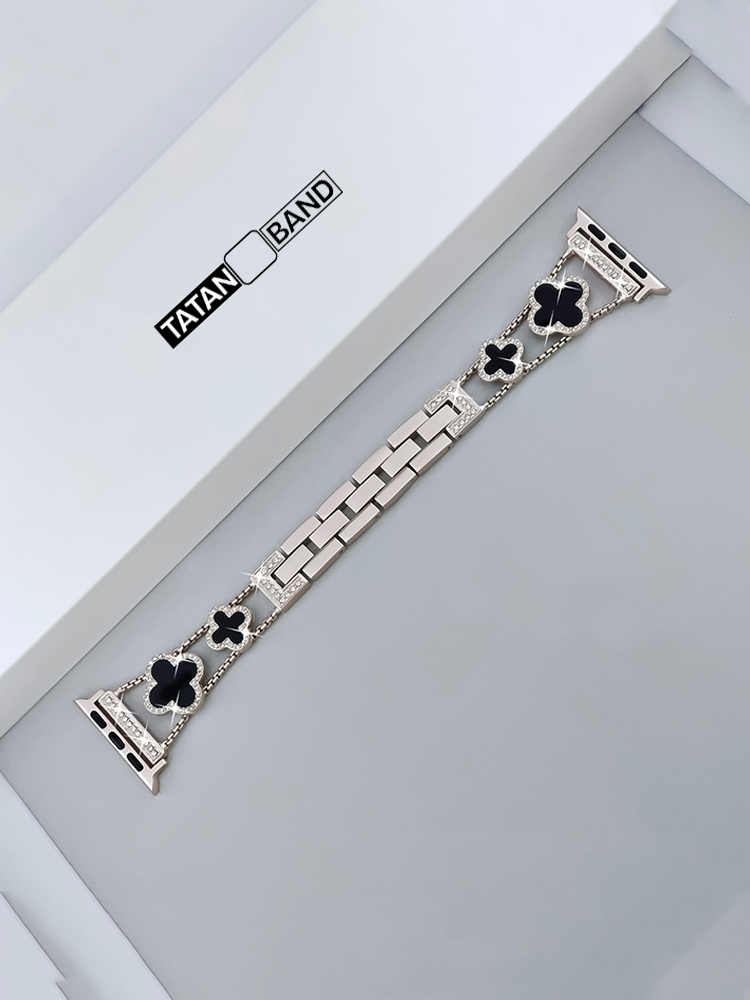 Four-leaf Clover Fritillaria Rhinestone Inlaid Band for Apple Watch