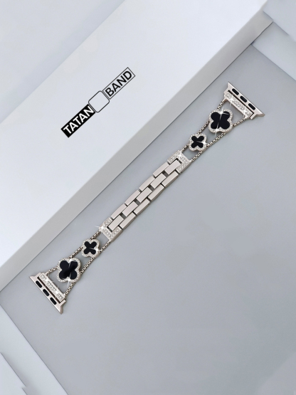 Four-leaf Clover Fritillaria Rhinestone Inlaid Band for Apple Watch