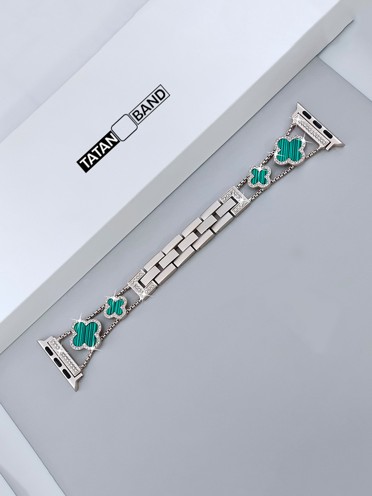 Four-leaf Clover Fritillaria Rhinestone Inlaid Band for Apple Watch