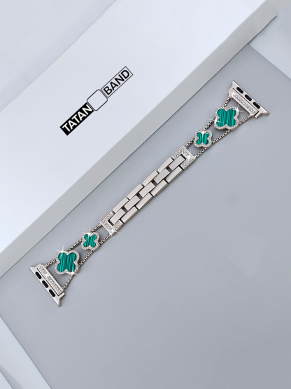 Four-leaf Clover Fritillaria Rhinestone Inlaid Band for Apple Watch