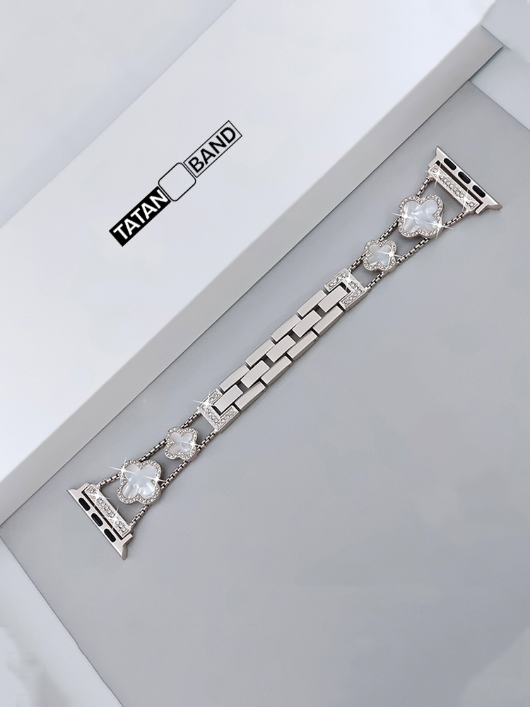 Four-leaf Clover Fritillaria Rhinestone Inlaid Band for Apple Watch