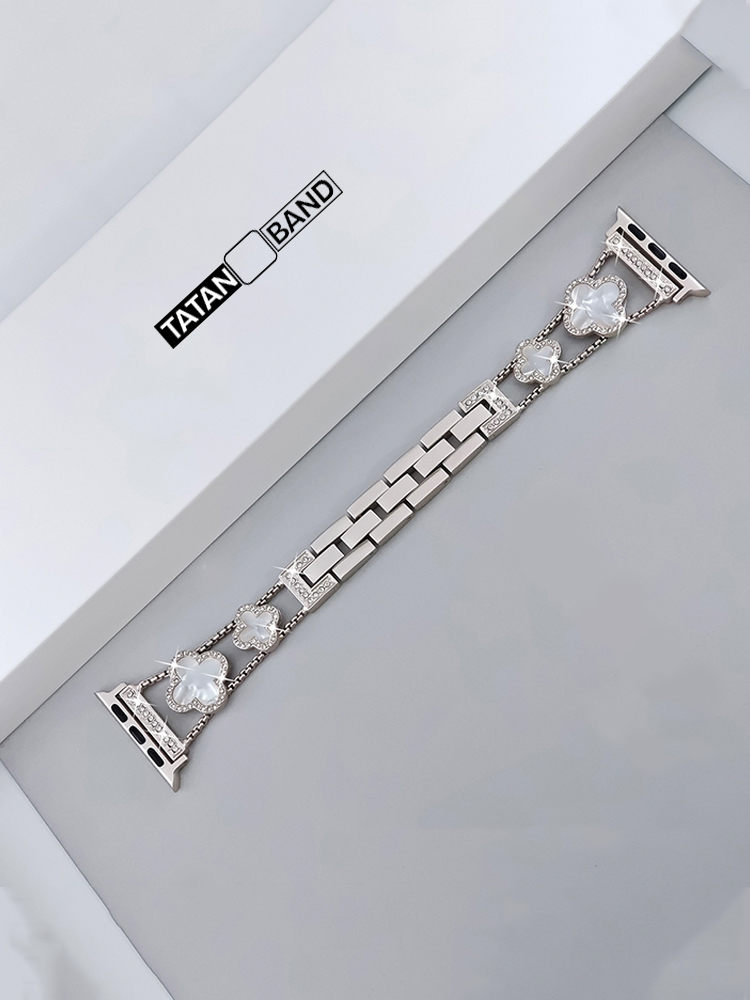 Four-leaf Clover Fritillaria Rhinestone Inlaid Band for Apple Watch