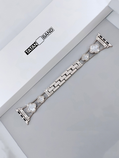 Four-leaf Clover Fritillaria Rhinestone Inlaid Band for Apple Watch