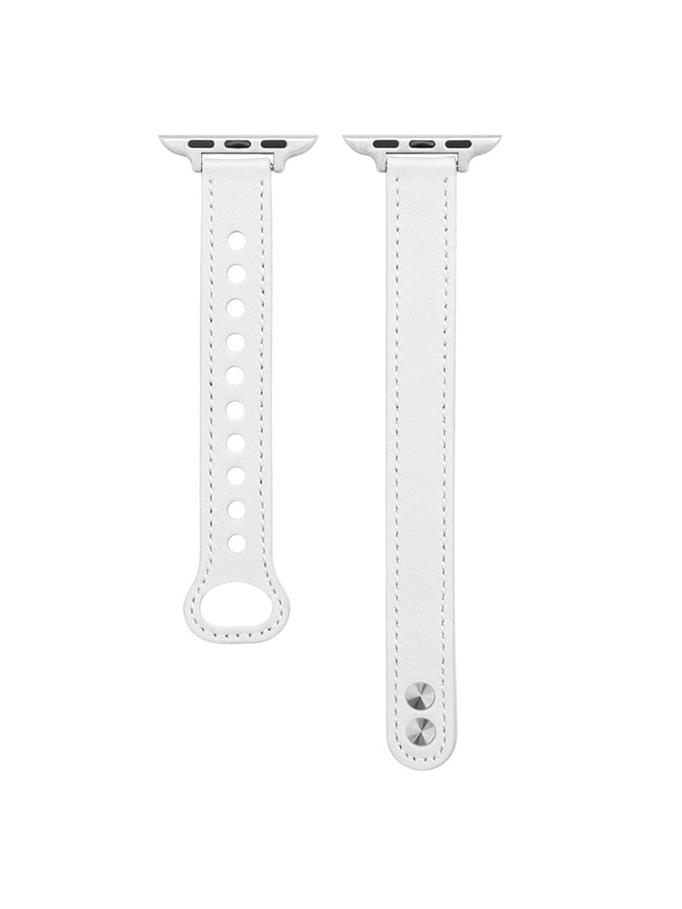 Double Stud Buckle Slim Leather Band