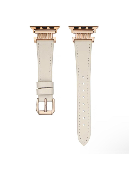 Linear Steel Stitching Leather Band for Apple Watch