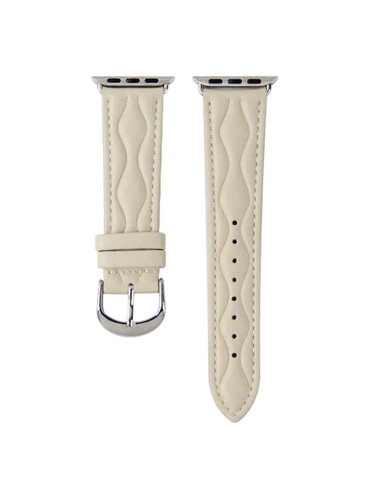 Double Wavy Stripe Leather Band