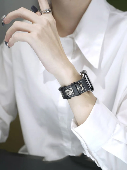 Fashion Printed Leather Band for Apple Watch