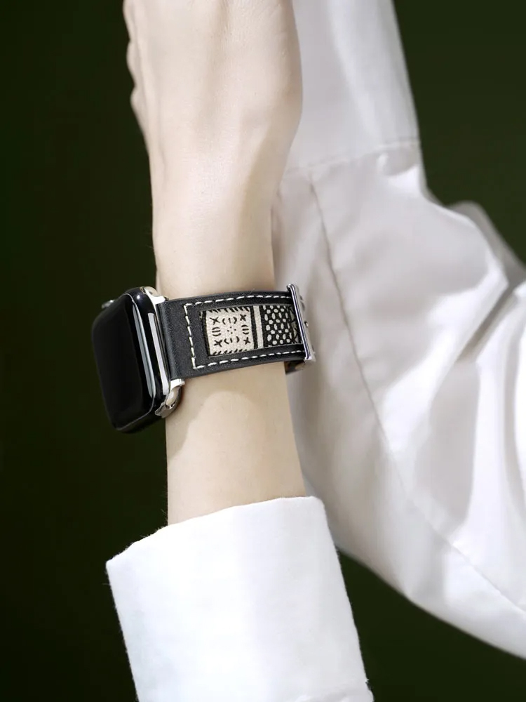 Fashion Printed Leather Band for Apple Watch