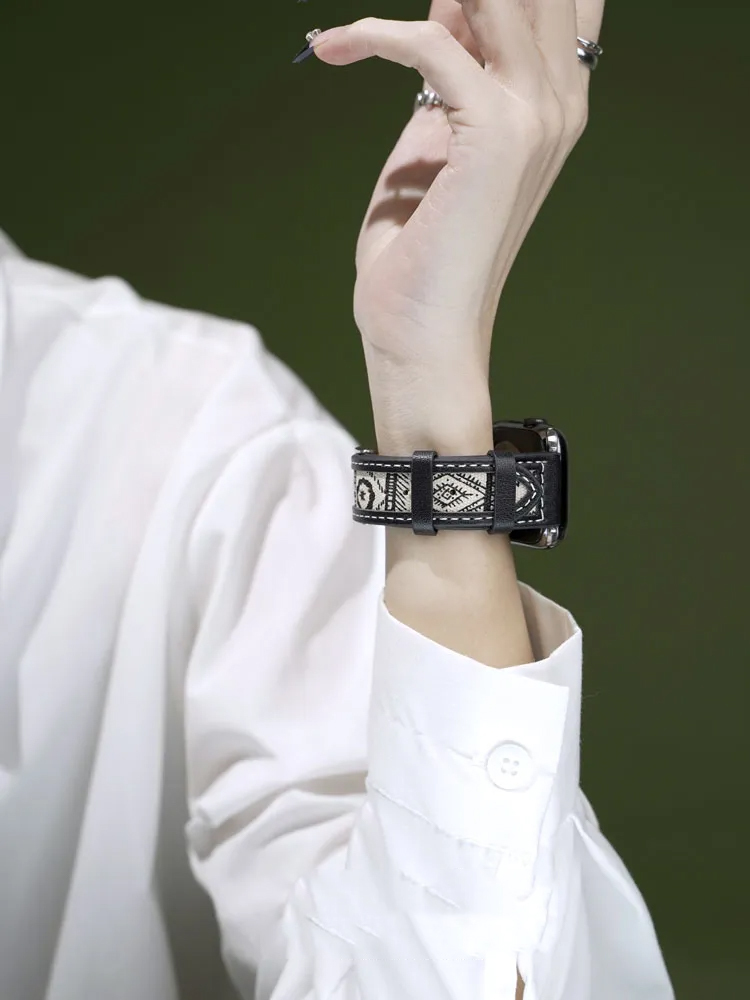 Fashion Printed Leather Band for Apple Watch